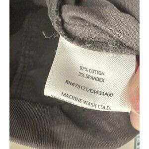 EILEEN FISHER VELVET pants ankle side zip slim stretch cotton chocolate brown L